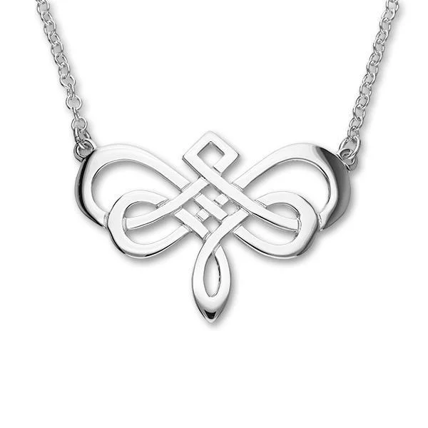 diamond cluster necklaces for women-Classic Celtic Loop Torque Necklace in Silver