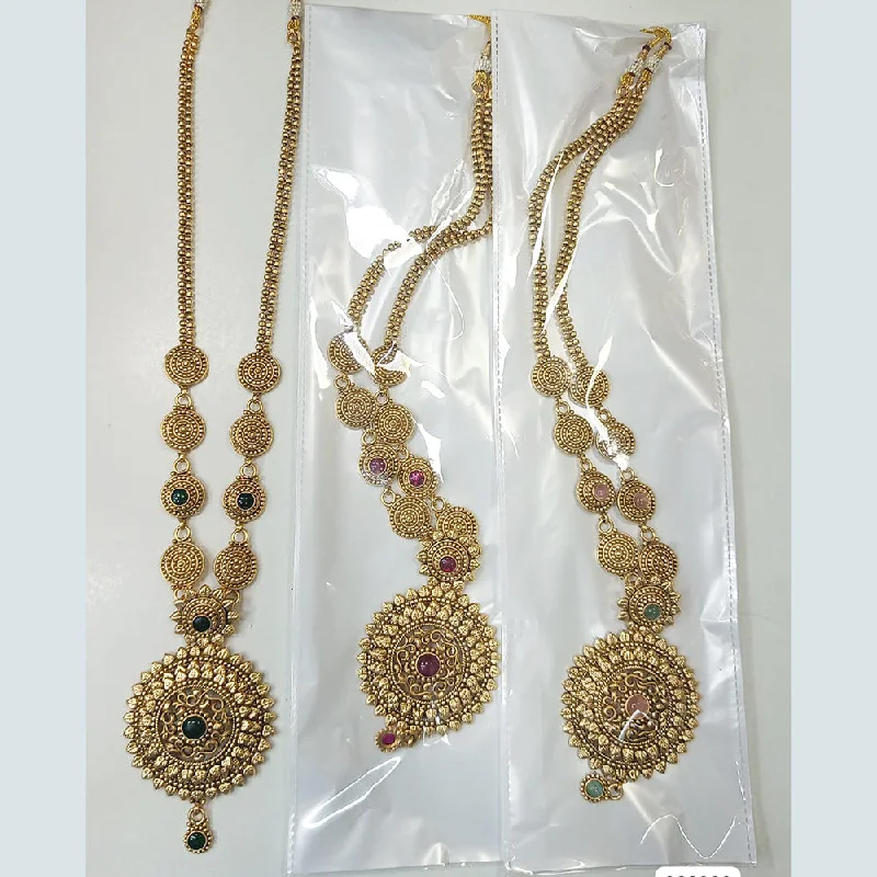 trendy necklaces for women-Rani Sati Jewels Gold Plated Necklace Set (1 Piece Only)