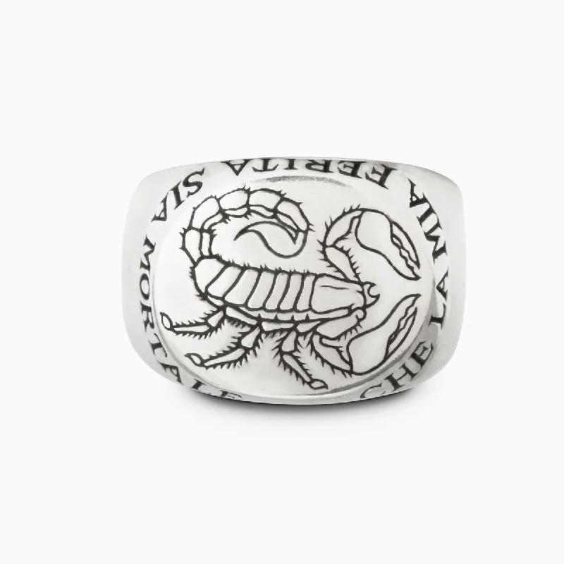 boho rings for women-Scorpion Signet