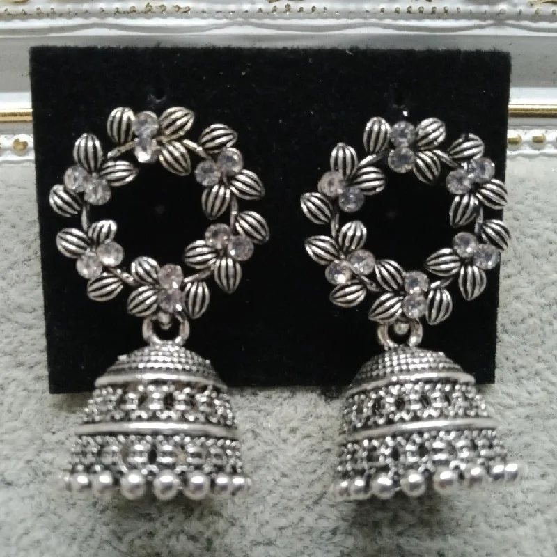 bohemian earrings for women-Tahura Oxidised Plated Jhumki Earrings