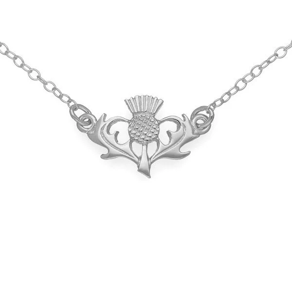 initials necklaces for women-Thistle Necklace In Silver