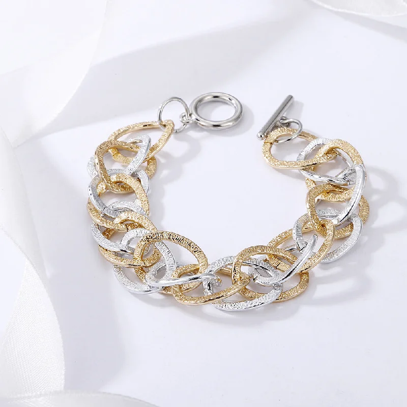 Gold and Silver Thin Bracelet