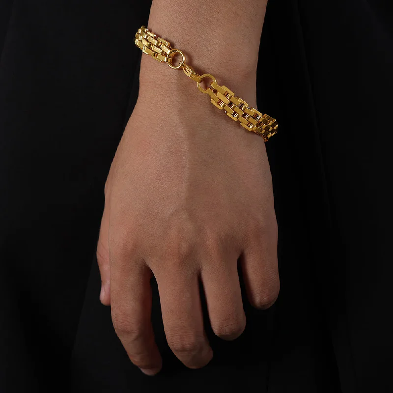 Gold Twill Lobster Buckle Bracelet