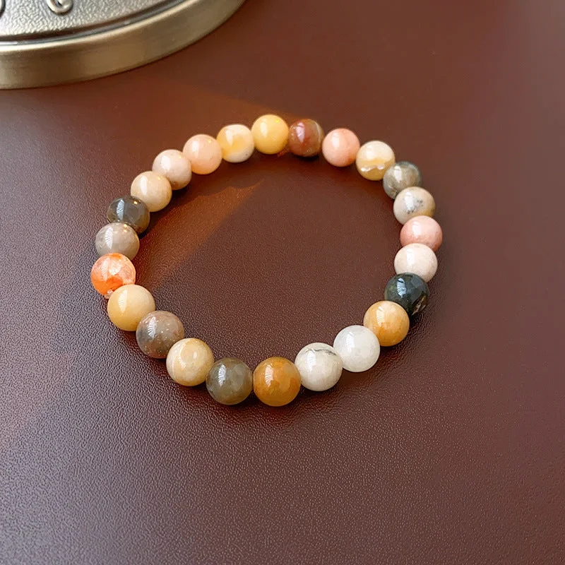 Round Beads Jade Stretch Bracelet