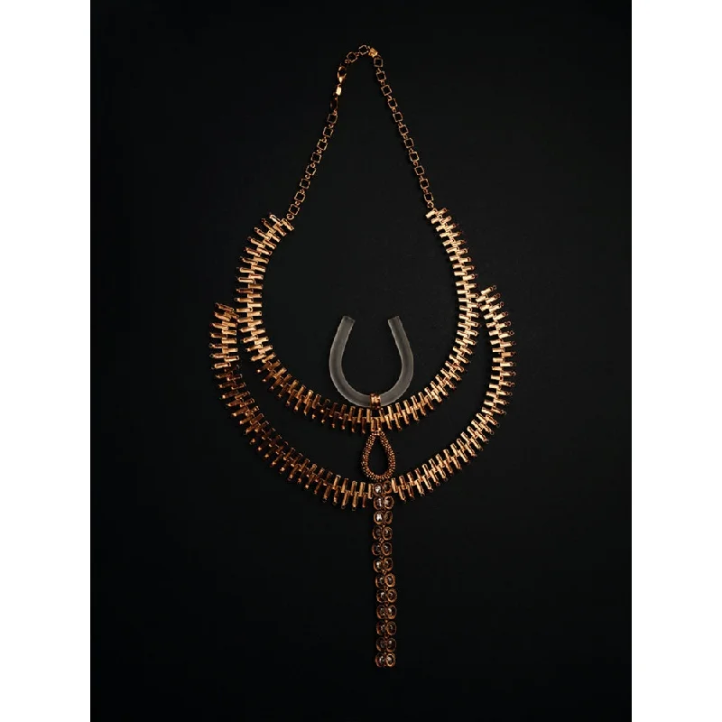 elegant silver necklaces for women-Suhani Pittie Grand Deity Gold Plated Necklace