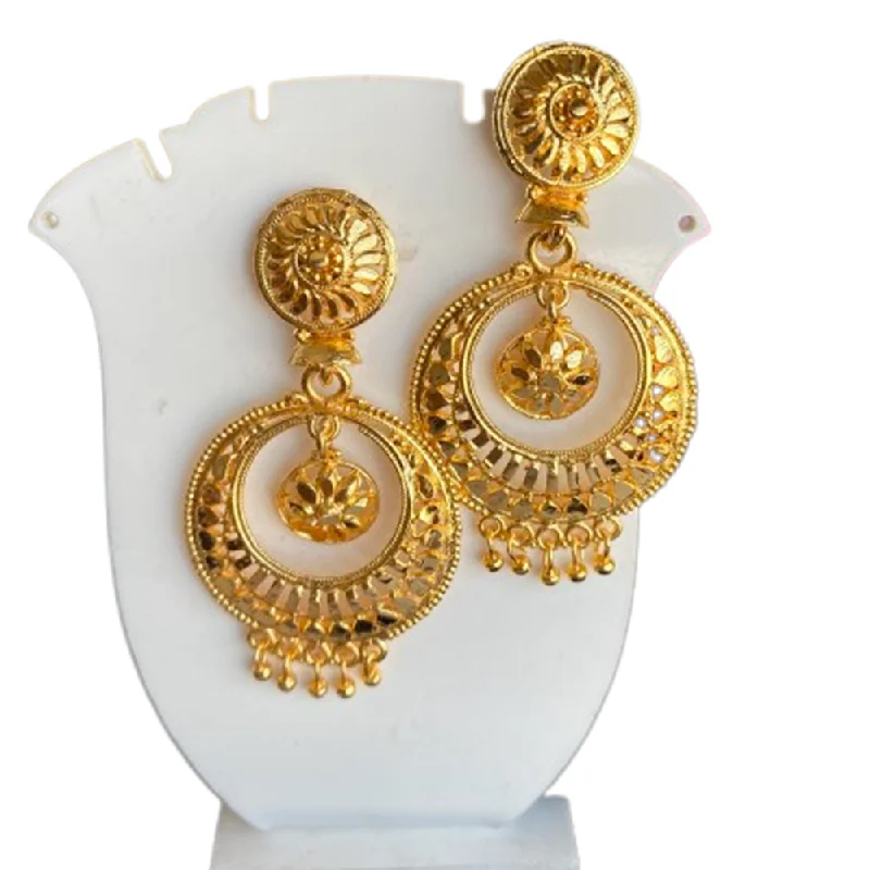 everyday earrings for women-Mahavir Dye Gold Dangler Earrings