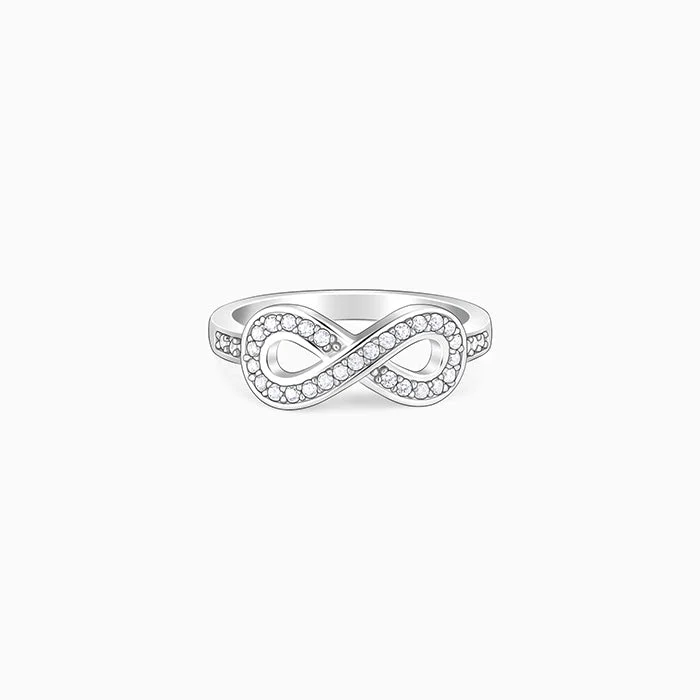 band rings for women-Silver Zircon Eternal Shine Inifnity Ring