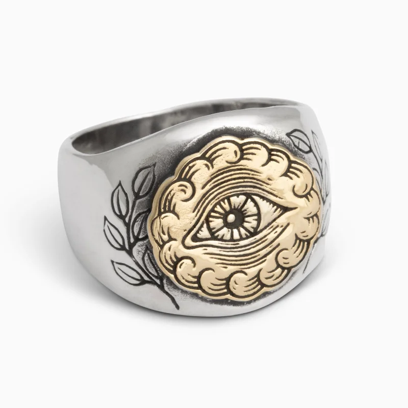 square rings for women-All Seeing Eye Signet