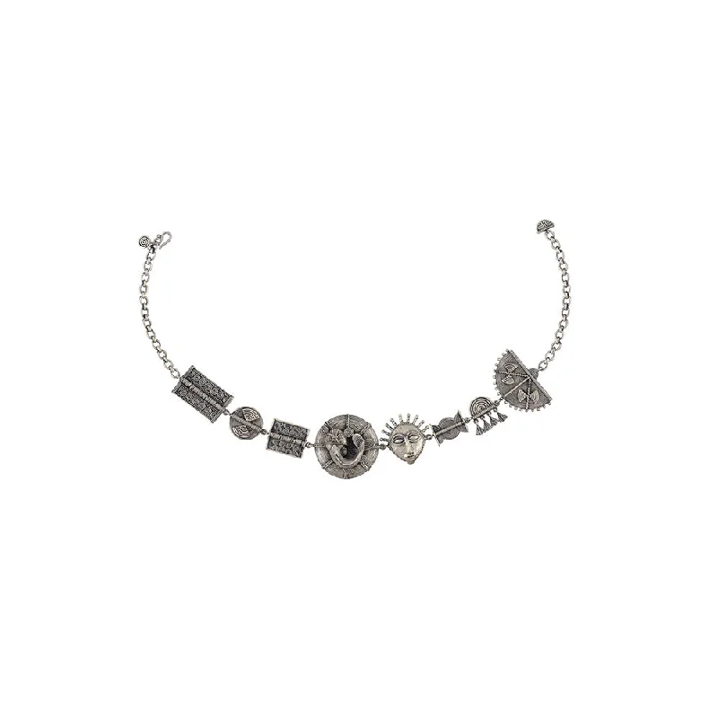 trendy necklaces for women-Masaba Silver Brass Necklace