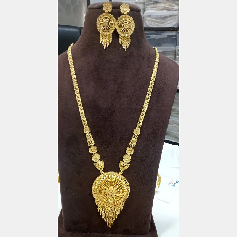 diamond pendant necklaces for women-Sunrise Gold  Forming  Long Necklace Set