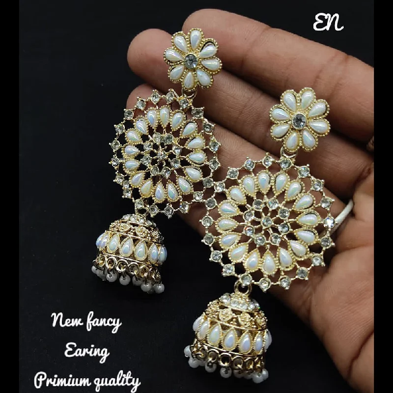 silver earrings for women-Lucentarts Jewellery Gold Plated Jhumki Earrings