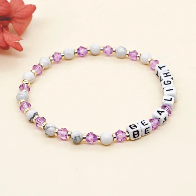 diamond tennis bracelets for women-Vacation Letter Artificial Crystal Soft Clay Beaded Women's Bracelets