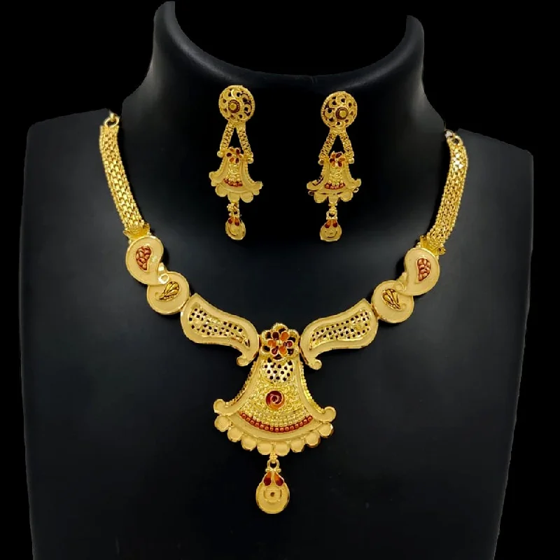 double chain necklaces for women-Pari Art Jewellery Forming Necklace Set