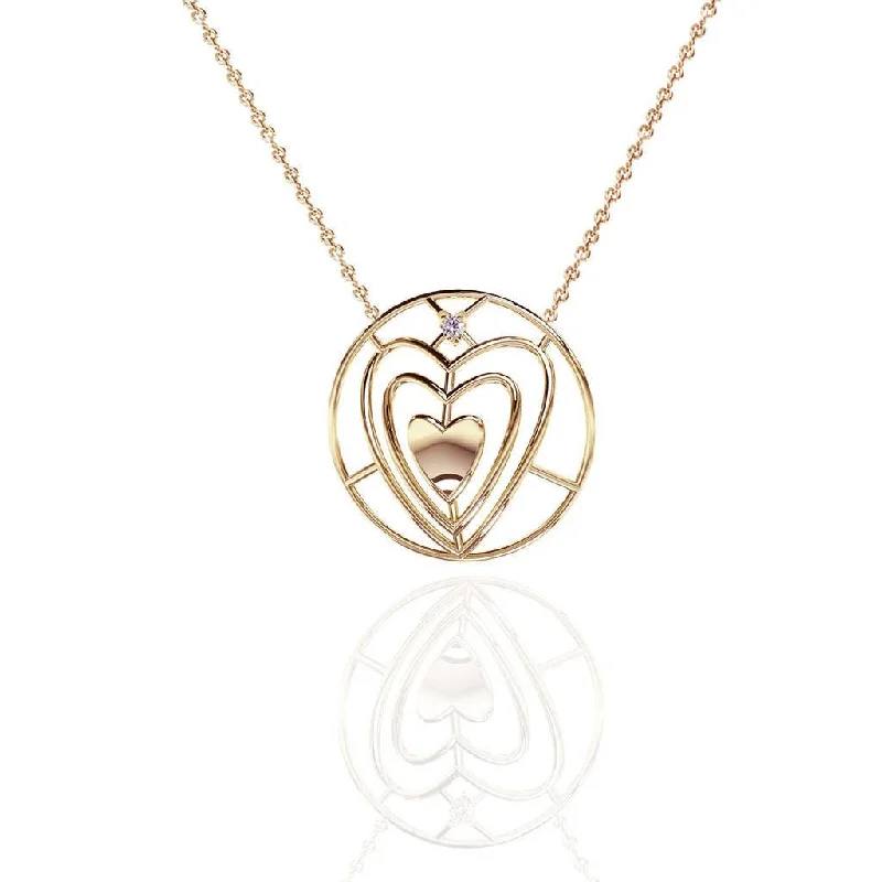 diamond and gold necklaces for women-Everlasting Love Sweetheart Necklace with Sapphire