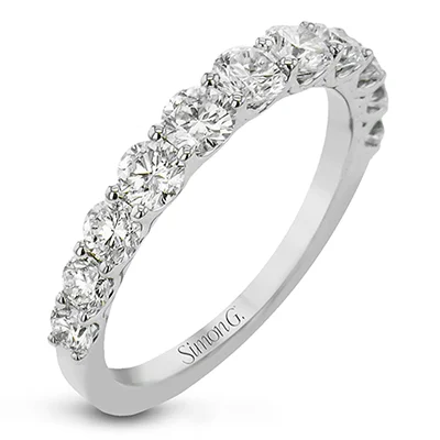 wedding bands and engagement rings for women-Wedding Band in 18k Gold with Diamonds LR2965-B