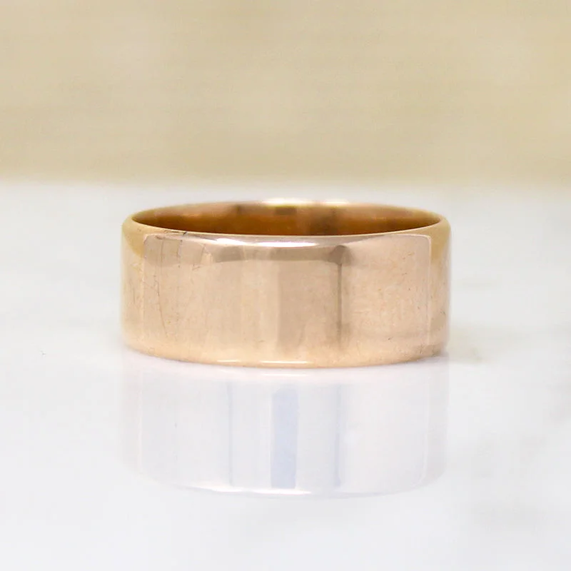 stackable engagement rings for women-Wide Gold Wedding Band by Woods & Sons