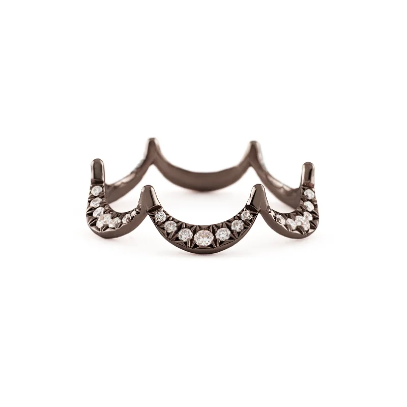 boho rings for women-Jado Crown - Chocolate Solo