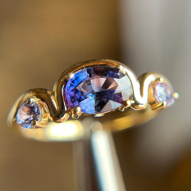 topaz rings for women-Purple Sapphire Nouveau