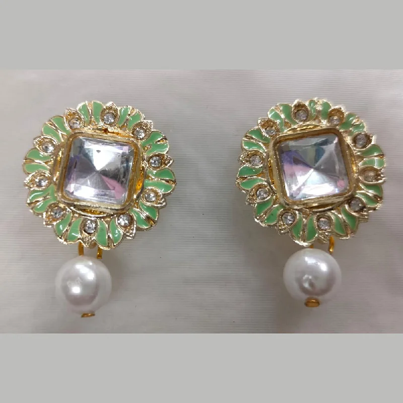 gold plated earrings for women-Khushboo Jewellers Gold Plated Stud Earrings (Assorted Color)