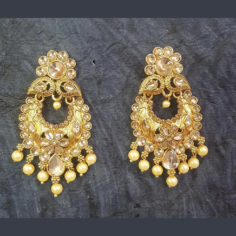 long dangle earrings for women-Shreeji Gold Plated Dangler Earrings