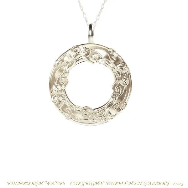 wedding necklaces for women-Edinburgh Waves Necklace in Silver