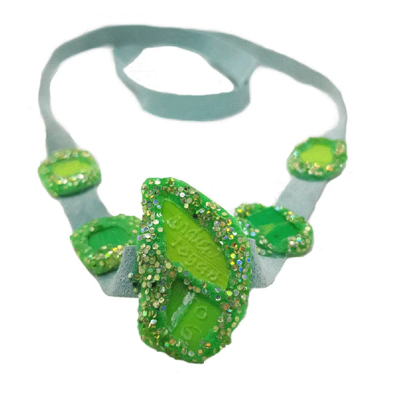 twisted necklaces for women-GREEN CHOKER NECKLACE, 2006