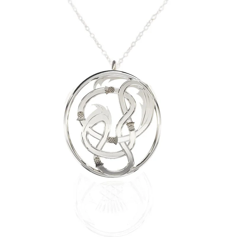 custom charm necklaces for women-EDINBURGH FLOW SCOTTISH CELTIC THISTLE NECKLACE