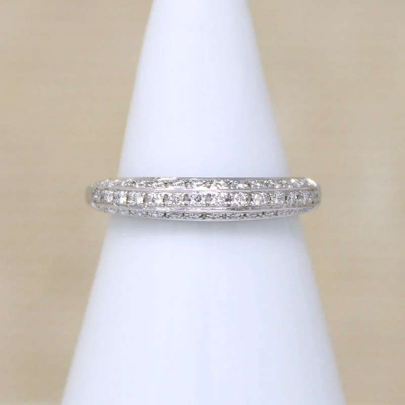 rose cut engagement rings for women-Deco Diamond Platinum Wedding Band by 720