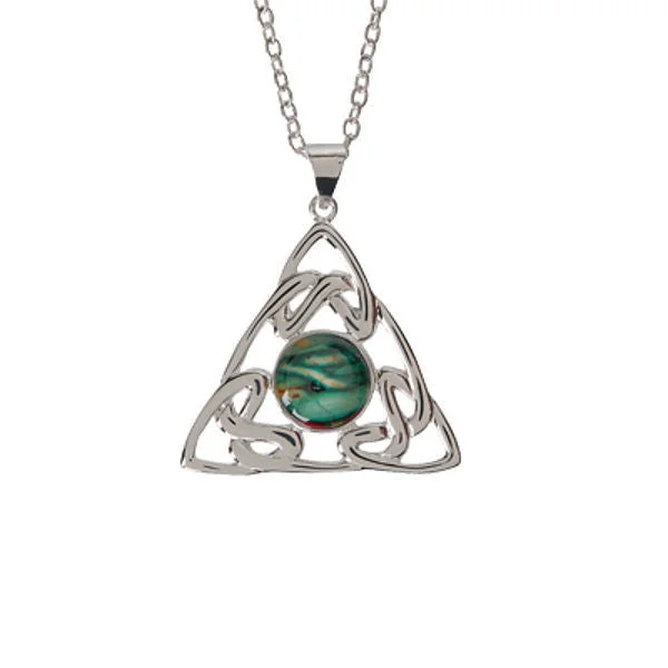 luxury necklaces for women-Heathergems Celtic Trinity Knotwork Pendant Necklace In Silver