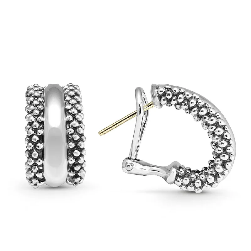 chandelier diamond earrings for women-Signature Caviar Hoop Earrings