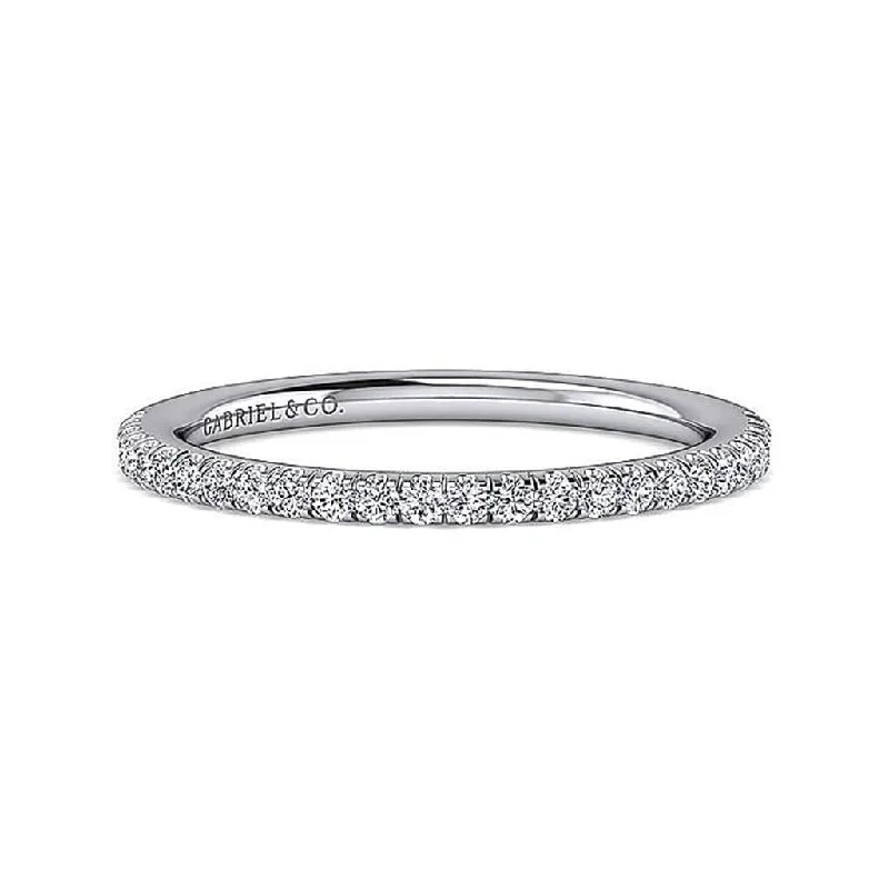 unique gemstone engagement rings for women-Gabriel & Co. 14k White Gold Diamond Wedding Band - .28cttw