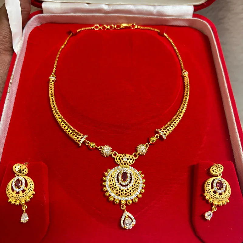 wedding necklace sets for women-Pari Art Jewellery Forming Gold Necklace Set