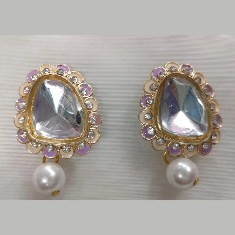 enamel earrings for women-Khushboo Jewellers Gold Plated Stud Earrings (Assorted Color)