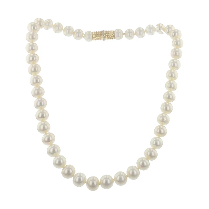 sapphire necklaces for women-18-Inch Baroque Pearl and Diamond Necklace