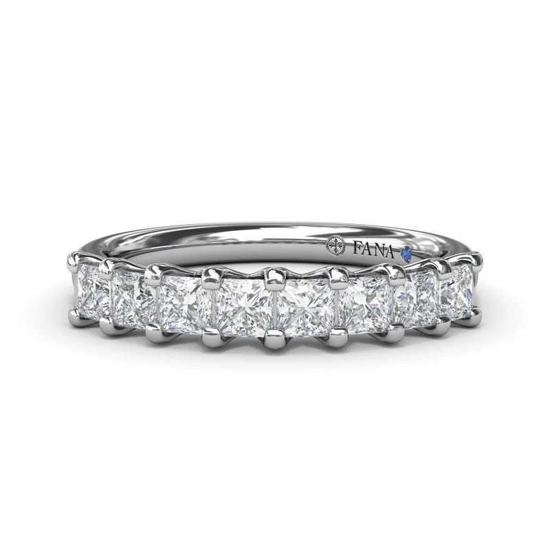 modern engagement rings for women-Princess Cut Diamond Wedding Band W4218