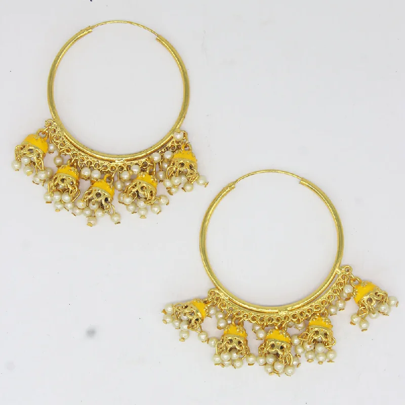 personalized earrings for women-Mahavir Gold Plated Jhumki Earrings