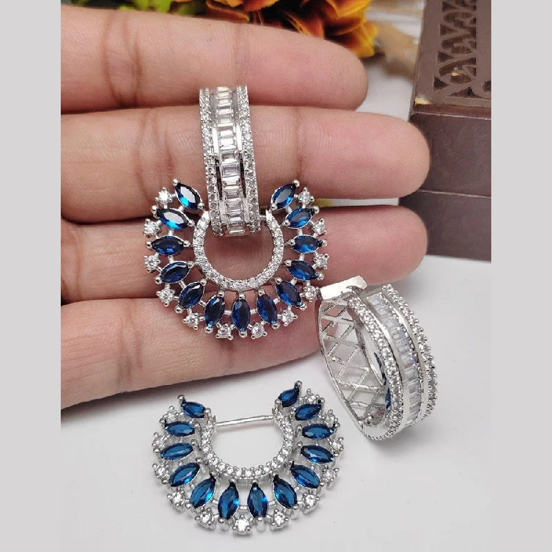 birthstone earrings for women-Manisha Jewellery Silver Plated AD Stone Dangler Earrings