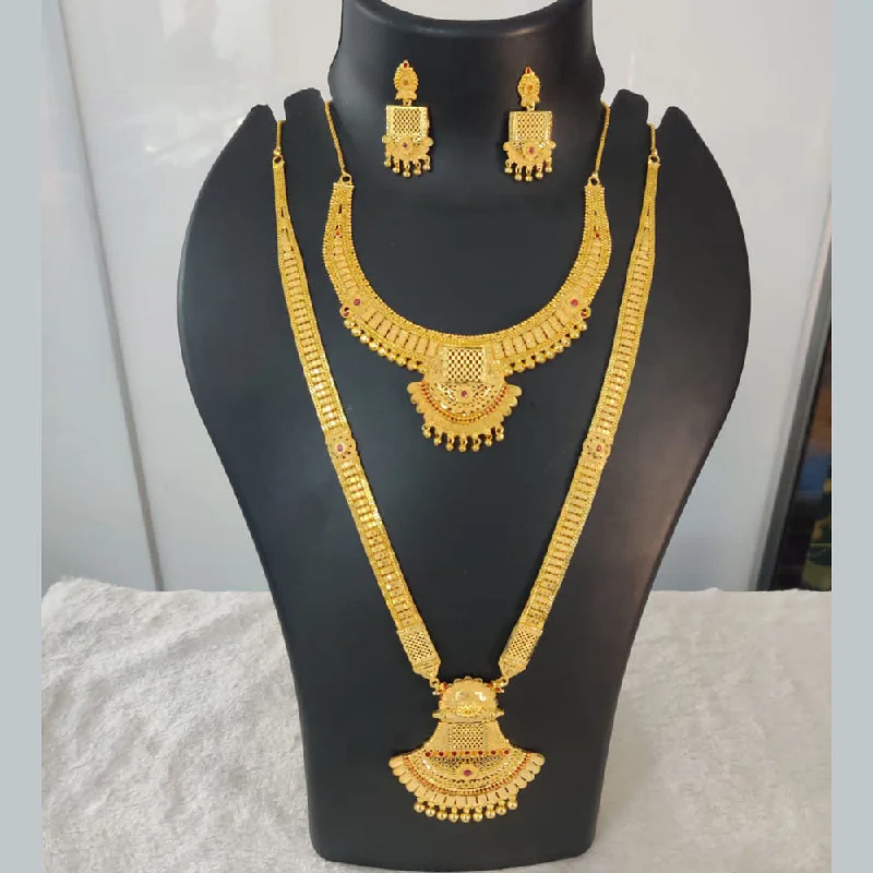 trendy gold necklaces for women-Pari Art Jewellery Forming Gold Necklace Combo