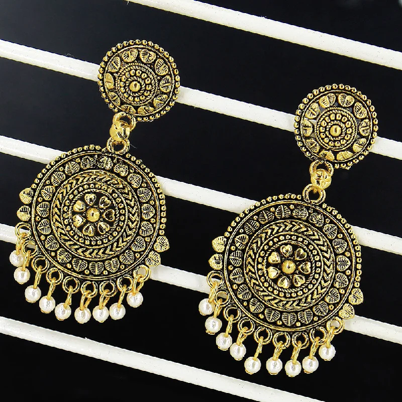 luxury diamond earrings for women-Mahavir Gold Plated Dangler Earrings