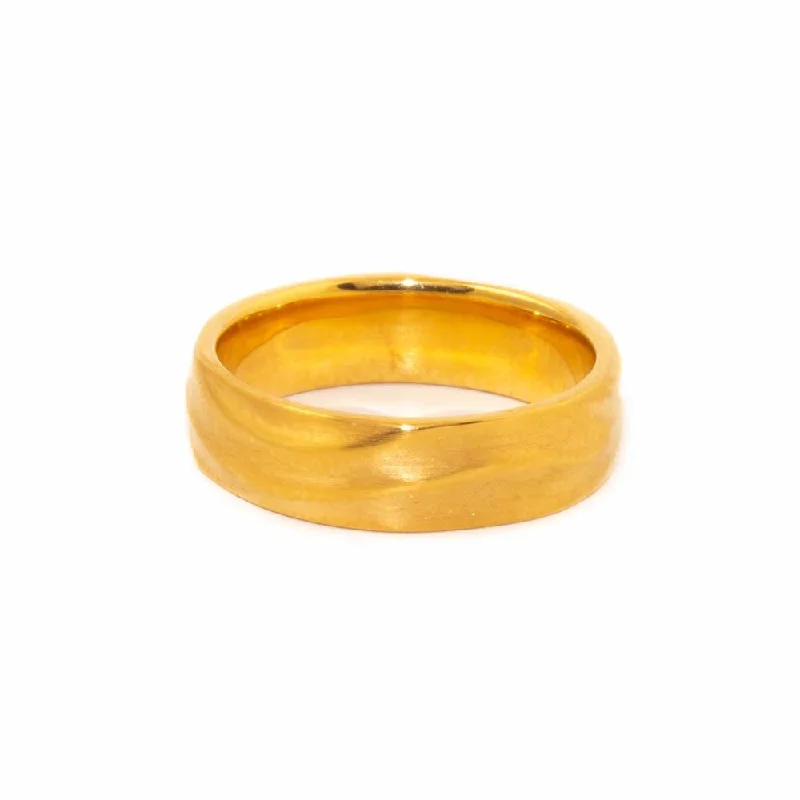 art nouveau engagement rings for women-Sandgrain X Yellow Wedding Band