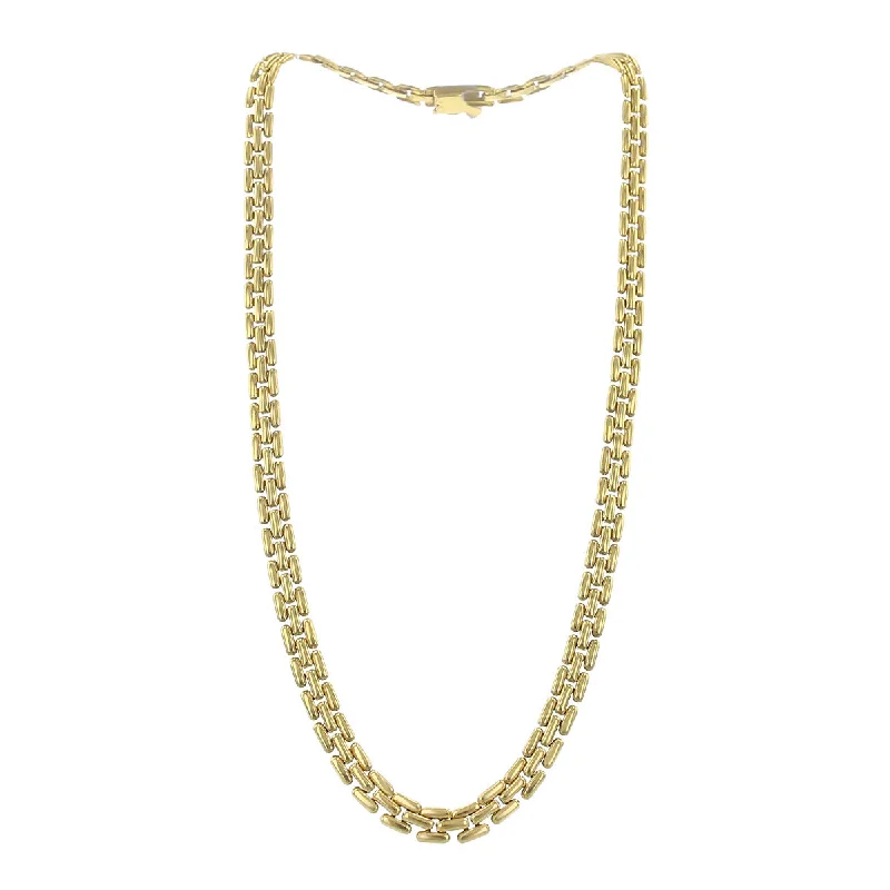 adjustable gold necklaces for women-18-Inch 18K Yellow Gold Wide Brick Mesh Necklace