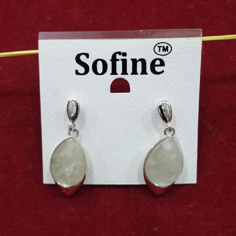 emerald drop earrings for women-Sofine Silver Plated Stud Earrings