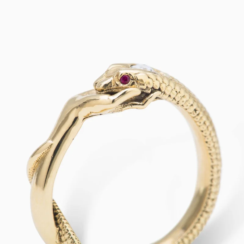 thin rings for women-Bejeweled Nagini