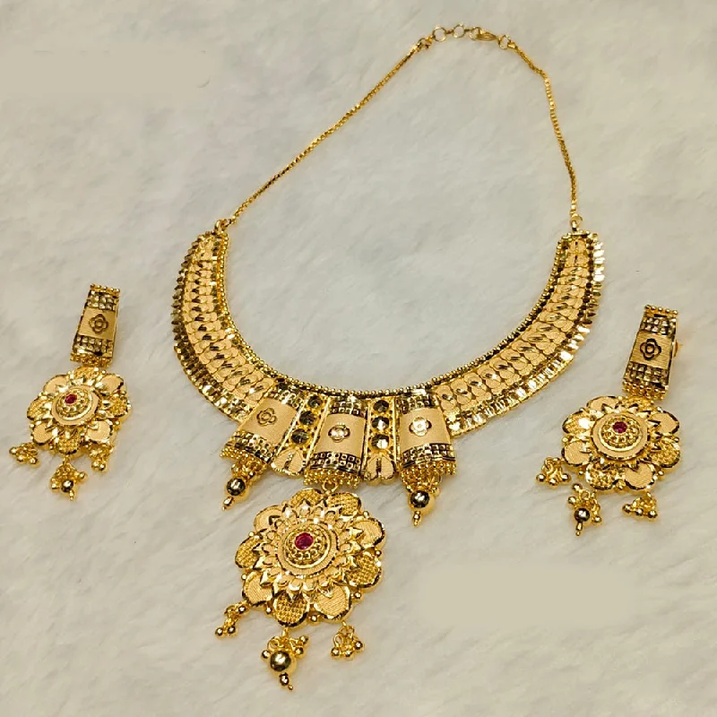 statement necklaces for women-Sunrise Gold  Forming  Necklace Set