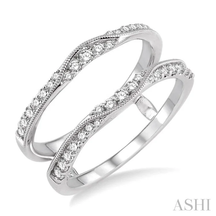 wedding ring sets for women-1/2 Ctw Round Cut Diamond Insert Ring in 14K White Gold