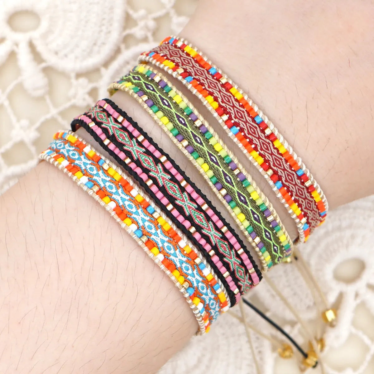 engraved bangles for women-Wholesale Jewelry Ethnic Style Color Miyuki Beads Woven Bracelet Gooddiy