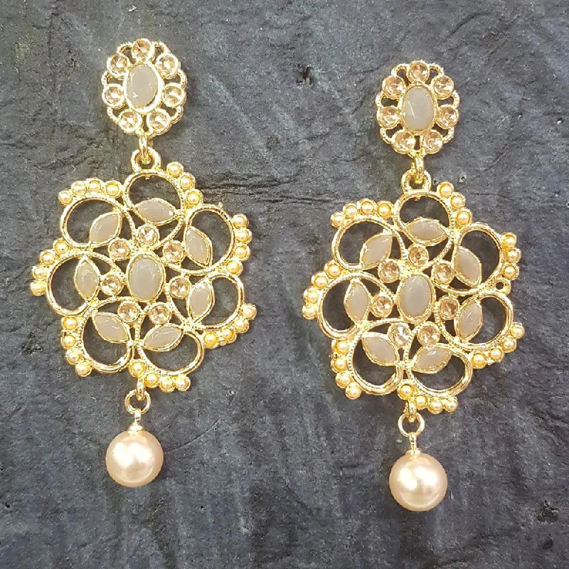 gold earrings for brides-Shreeji Gold Plated Dangler Earrings