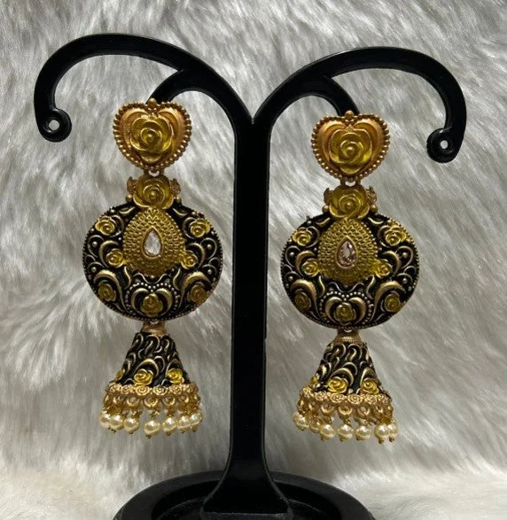 retro earrings for women-Infinity Jewels Gold Plated Jhumki Earrings