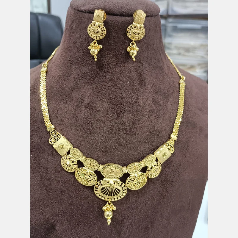 cubic zirconia necklaces for women-Sunrise Gold  Forming  Necklace Set