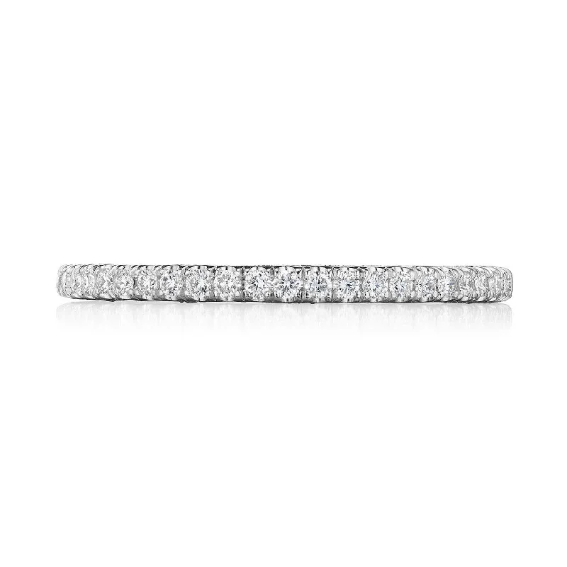 heart shaped engagement rings for women-Dantela | French Pavé Diamond Wedding Band 269017B34